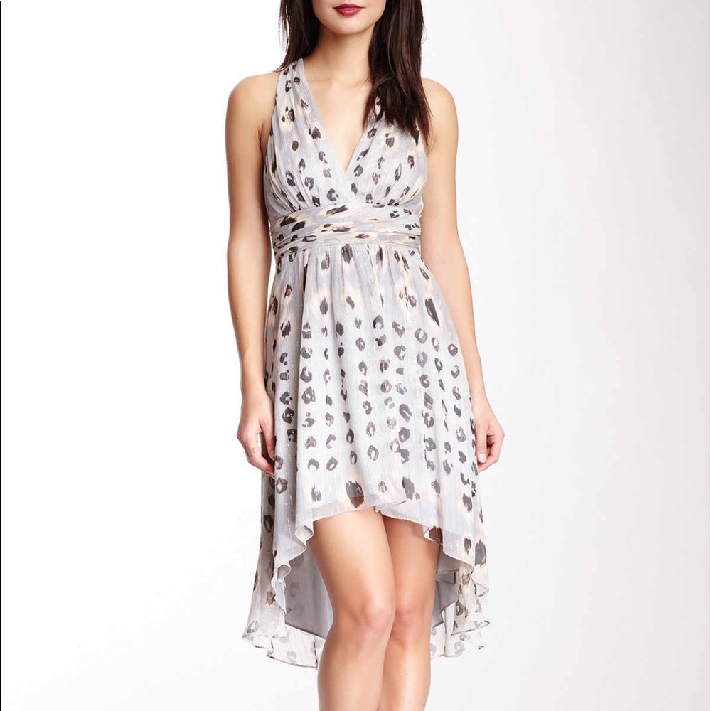 Nicole Miller Mara High Low Dress Gray Size 8